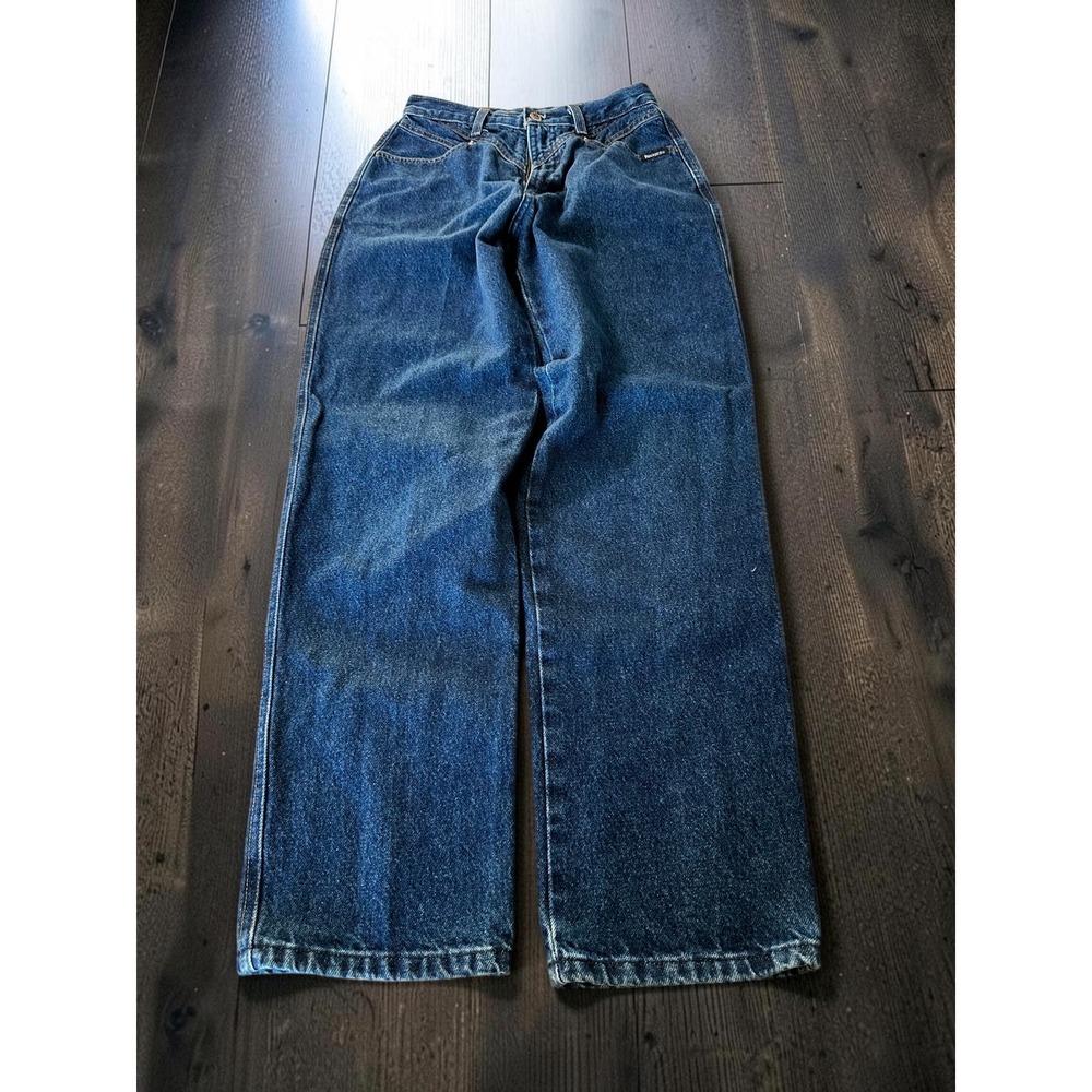 Vintage Rockies Jeans Women 9 Blue High Rise Wide Leg Western Cowgirl 90s Denim